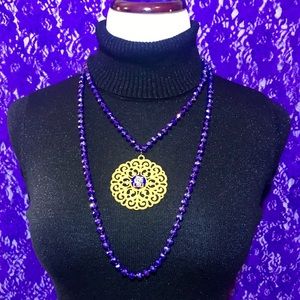 LSU Tigers 60” Iridescent Purple Crystal Necklace